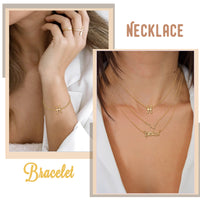 PANTIDE 12Pcs Constellation Zodiac Layer Necklaces Bracelet Earrings Aquarius Pisces Aries Taurus Gemini Cancer Leo Virgo Libra Scorpio Sagittarius Capricorn Initial Dainty Jewelry Gift for Girl Women