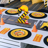 PANTIDE Construction Zone 2 Letter Sign Wooden Table Centerpiece for Baby Boys Dump Truck Car 2nd Birthday Party Decoration Supplies Construction Hat Ornament for Baby Shower Cake Smash Photo Props