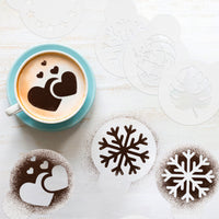 PANTIDE 40 Pcs Cake Stencil Templates Decoration Reusable Plastic Stencils Latte Art Designer for Coffee Cake Cookie Chocolate Candy Sugar Powder Card Drawing Templates Baking Tools Decoration Molds