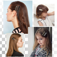 PANTIDE 14 Packs Black and White Checkered Hair Pins Hair Scrunchies Set Checkerboard No Crease Wave Geometric Duckbill Hair Clip and Hair Ties Fashion Hair Accessories for Women Girls Toddlers