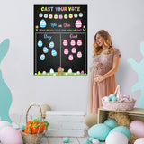 PANTIDE Easter Egg Hunt Gender Reveal Party Games for Guests Cast Your Vote He or She Gender Reveal Poster with Team Boy or Team Girl Egg Voting Stickers for Spring Baby Shower Party Decor Supplies