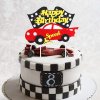 PANTIDE Birthday Cake Topper Decoration - Racing Car Theme Birthday Party Decoration Ideas Baby Shower Birthday Cake Supplies