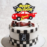 PANTIDE Birthday Cake Topper Decoration - Racing Car Theme Birthday Party Decoration Ideas Baby Shower Birthday Cake Supplies