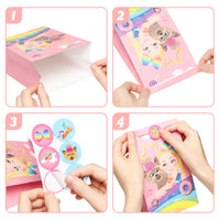PANTIDE 24 Packs JoJo Goodies Candy Treat Bags with Stickers, Recyclable Paper Party Favor Gifts Bags, JoJo Themed Party Decorations Supplies for Kids Girls Birthday Baby Shower