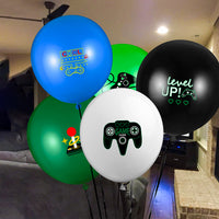 PANTIDE 52 Packs Video Game Balloons for Party - 12 Inch Game Controller Latex Balloons Bouquet with Ribbons, Level Up Game On Birthday Party Decorations Supplies for Kids Boys, 5 Different Patterns