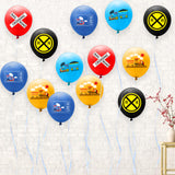 PANTIDE 52 Pcs Railroad Crossing Train Balloons Set 12 Inches Latex Balloons Bouquet with Ribbon Railway Choo Choo Steam Train Traffic Sign Party Decorations Supplies for Kids Birthday Baby Shower