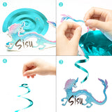 PANTIDE 30Pcs Dragon Princess Adventure Hanging Swirls Decorations Kumandra Story Whirls Glitter Foil Ceiling Swirls Streamers Party Decorations Supplies Hanging Ornaments for Birthday Party Baby Shower
