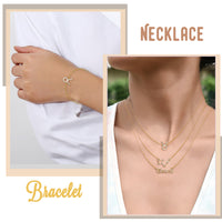 PANTIDE 12Pcs Constellation Zodiac Layer Necklaces Bracelet Earrings Aquarius Pisces Aries Taurus Gemini Cancer Leo Virgo Libra Scorpio Sagittarius Capricorn Initial Dainty Jewelry Gift for Girl Women