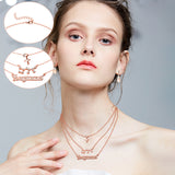 PANTIDE 3Pcs Constellation Zodiac Layer Necklaces for Women Girls, Retro Gold Plated 12 Constellation Pendant Necklace Exquisite Letter Horoscope Old English Zodiac Sign Necklace Jewelry Birthday Gift