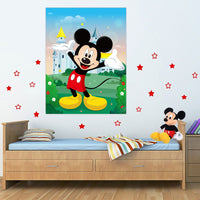 PANTIDE Pin The Nose and Mouth on Mickey Mouse Party Games for Kids, Mickey Mouse Make-a-Face Stickers, Large Poster with Blindfolds and Reusable Stickers, Mickey Mouse Birthday Party Favor Supplies