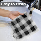 PANTIDE 4Pcs Black & White Plaid Swedish Kitchen Reusable Dish Clothes Fast Dry Dish Towels Sponge No Odor Highly Absorbent Eco-Friendly Cleaning Cloths Washable Cellulose Dishcloth Rag Cleaning Wipes