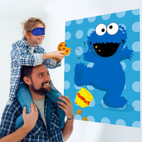 PANTIDE Sesame Party Games for Kids | Pin The Eye and Cookies on The Cookie Monster | Make-a-Face Sticker Game | Sesame Theme Party Decoration Supplies Party Favors | Perfect Party Activities