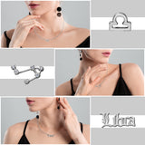 PANTIDE 3Pcs Constellation Zodiac Layer Necklace for Women Retro Gold Plated 12 Constellation Pendant Necklace Exquisite Letter Horoscope Old English Zodiac Sign Necklace Jewelry Birthday Gift(Silver)