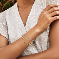 PANTIDE 14Pcs Gold&Silver Chain Bracelets Set Stackable Metal Links Adjustable Layered Cuban Chunky Boho Beads OT Toggle Paperclip Bangle Bracelets Fashion Jewelry Gifts for Women Girls
