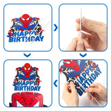 PANTIDE 49Pcs Spiderman Cake Topper Cupcake Toppers - Happy Birthday Cake Decoration, Cupcake Picks of Different Spiderman Patterns, Avengers Superhero Themed Birthday Party Decorations for Kids Boys