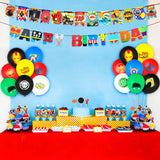 PANTIDE 54 Pack Superhero Party Supplies Set Spider 40Pcs Latex Balloons Happy Birthday Garland Banner Suit Cake Cupcake Toppers Decor Sign Superhero Theme Party Favor Supplies Decorations for Kids