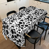 PANTIDE 3Pcs Cow Print Table Cover Plastic Tablecloths Disposable Rectangle Table Cover Waterproof Farm Animal Themed Picnic Birthday Party Favor Supplies Decorations Black and White(70.8 x 53.9 Inch)