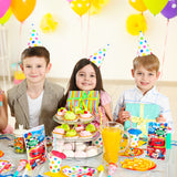 PANTIDE Race Car Goodies Candy Treat Bags, 50Pcs Race Car Plastic Bags with Stickers, Let’s Go Racing Birthday Party Favors Party Supplies for Kids Adults, Racing Theme Party Gift Bags with Handles