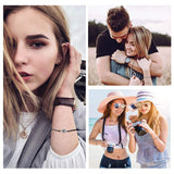PANTIDE 2Pcs Pinky Promise Bracelets Adjustable Distance Matching Bracelets for Best Friends Couple Family Sisters Friendship Bracelets Birthday Gift for Girlfriend Boyfriend Teen Girls Women Men