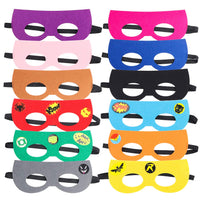 PANTIDE 24Pcs DIY Superhero Masks,Multicolored Superhero Party Supplies for Kids