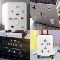 PANTIDE 53Pcs Grateful Bears Stickers Vinyl Waterproof Dancing Rock Band Bears Stickers for Laptop Bottles Skateboard Vehicles Electric Guitar Bass Drum Phone Cartoon Bears Graffiti Decals Gift