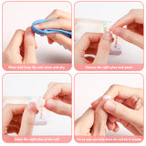 PANTIDE 48Pcs Glossy French Press on Nails, Natural Pink White Ombre Gradient Short False Nails, Artificial Acrylic Full Cover Square Fake Nails with Waterproof Adhesive Stickers for Women Girls
