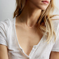 PANTIDE Angel Number Necklace Dainty 111 444 777 Charm Pendants Personalized Number Stainless Steel Numerology Necklace Choker Chain Jewelry Gift for Women Girls Men with Storage Bag(Gold & Rose gold)