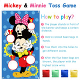PANTIDE Mickey Mouse Toss Games with 4 Bean Bags, Mickey Minnie Mouse Indoor Outdoor Party Games, Mickey Themed Birthday Party Decoration Supplies, Great Throwing Games Large Banner for Kids and Adult