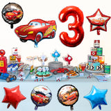 PANTIDE 8 Packs Race Car Balloons for 3rd Birthday Kit - Racing Double-Sided Foil Balloons, Giant Red Number 3 Balloons, Let’s Go Racing Birthday Party Decorations Supplies for Kids Boys Race Fans
