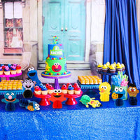 PANTIDE 7Pcs Sesame Honeycomb Centerpieces Table Topper, Double-Sided Elmo Cookie Monster Table Decorations Sesame Party Favors Photo Booth Props for Kids Birthday Party Sesame Theme Party Supplies