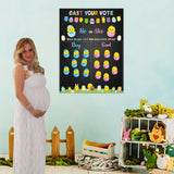 PANTIDE Easter Baby Chick Gender Reveal Party Games for Guests Cast Your Vote He or She Gender Reveal Poster with Team Boy or Team Girl Chick Voting Stickers for Spring Baby Shower Party Supplies
