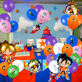 PANTIDE 56Pcs Dragon Ball Balloons Party Supplies Kit – DBZ Super Saiyan Goku Gohan Foil Balloons, 12 Inch Dragon Ball Printed Solid Color Latex Balloons, Dragon Ball Themed Birthday Party Decorations