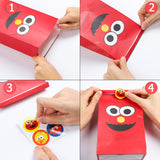 PANTIDE 24Pcs Sesame Goody Candy Treat Bags Sesame Party Favor Bags Sesame Party Supplies Sesame Party Decorations Elmo Cookie Monster Big Bird Ernie with Stickers for Birthday Party Baby Shower