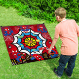 PANTIDE Spiderman Lawn Darts Game with 4 Bean Bags, Fun Family Party Game Activities for Indoor Outdoor Backyard Floor, Avengers Superhero Themed Throwing Toss Games Dart Board Game Score Backdrop