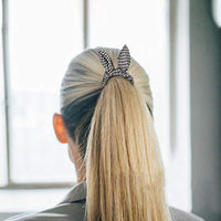 PANTIDE 18 Packs Rabbit Bunny Ear Hair Scrunchies Ponytail Holder Bobbles, Soft Elastic Bow Scrunchy Hair Ties Hair Bands Accessories for Women Girls, Stripes/Wave Point/Waffle