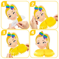 PANTIDE 6 Packs JoJo Honeycomb Centerpieces Table Toppers, Creative Double-Sided JoJo Rainbow Unicorn Themed Table Decoration Party Favors Photo Booth Props for Kids Girls Birthday Party