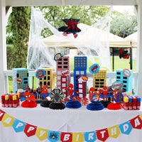 PANTIDE 7Pcs Spiderman Honeycomb Centerpieces Table Topper, Double-Sided Spiderman Table Decor, Avengers Superhero Themed Party Favors Decorations Photo Booth Props for Kids Birthday Party Supplies