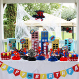 PANTIDE 7Pcs Spiderman Honeycomb Centerpieces Table Topper, Double-Sided Spiderman Table Decor, Avengers Superhero Themed Party Favors Decorations Photo Booth Props for Kids Birthday Party Supplies