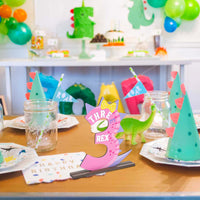 PANTIDE Pink Dinosaur Number 3 Wooden Table Centerpiece for Girls Roar Three Rex Jungle Themed Birthday Party Decoration Supplies Little Dino Number Ornament for 3rd Baby Shower Cake Smash Photo Props
