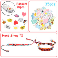 PANTIDE 65Pcs VSCO Stuff Set-VSCO Stickers, Velvet Hair Scrunchies, Shell Necklace Choker, Wave Rings, Nepal Woven Friendship Bracelets, Metal Straws with Brush and Storage Bag, Shoes Charms