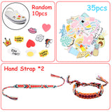 PANTIDE 65Pcs VSCO Stuff Set-VSCO Stickers, Velvet Hair Scrunchies, Shell Necklace Choker, Wave Rings, Nepal Woven Friendship Bracelets, Metal Straws with Brush and Storage Bag, Shoes Charms