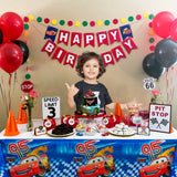 PANTIDE 4Pcs Race Car Table Covers Plastic Disposable Rectangle Tablecloth Racing Car Themed Birthday Party Decoration Supplies for Kids Boys Let’s Go Racing Sports Events Game Baby Shower, 70.9 x 42.5”