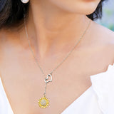 PANTIDE Sunflower Heart Pendant Necklace, You are My Sunshine Sunflower Necklace Initial Gold Plated Necklace Dainty Jewelry, Anniversary New Year Valentine's Day Birthday Boxed Gifts for Women Girls