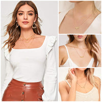 PANTIDE 3Pcs Constellation Zodiac Layer Necklaces for Women Girls, Retro 14K Gold Plated 12 Constellation Pendant Necklace Exquisite Letter Horoscope Old English Zodiac Sign Jewelry Birthday Gift