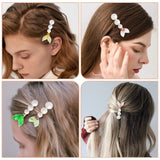 PANTIDE 8 Packs Mermaid Tail Pearl Hair Clips Set, 8 Colors Metal Hair Clips elegant Hair Barrettes Headwear with Pearl Fashion Sweet Hairpins for Girls Women Hair Accessories Daily Wedding Party Gift