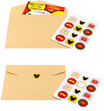 Laffact 36Pcs Party Invitation Cards for Kids Cartoon Mouse Themed Birthday with Envelopes and Stickers-5.90"x4.30" Double Sided Printed Fill-in the Blank, Red and Black Mouse Party Supplies Favors