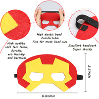 PANTIDE 60 Packs Superhero Party Favors - 36 Pcs Superhero Slap Bracelets, 12 Pcs Felt Masks, 12 Sheets of Stickers, Avengers Superhero Theme Birthday Party Supplies Carnival Class Prize for Kids Boys