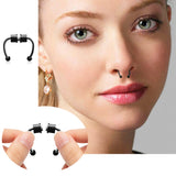 PANTIDE 5Pcs Magnetic Septum Fake Nose Rings Horseshoe Non Piercing Nose Hoop Studs Rings Reusable Stainless Steel Colorful Alloy False Nose Ring Hoop Faux Piercing Nose Ear Lip Jewelry for Women Men