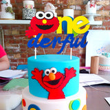PANTIDE Sesame Inspired ONE Birthday Cake Topper, Onederful 1st Birthday Cake Topper Sesame Party Decoration Party Supplies Elmo Cake Topper Cake Decoration Party Supplies for Boys and Girls
