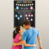 PANTIDE Easter Egg Hunt Gender Reveal Party Games for Guests Cast Your Vote He or She Gender Reveal Poster with Team Boy or Team Girl Egg Voting Stickers for Spring Baby Shower Party Decor Supplies